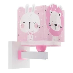Παιδικό φωτιστικό απλίκα Baby Jungle Pink διπλού τοιχώματος με ντουί Ε27x1 με ανεξίτηλη εκτύπωση χρωμάτων