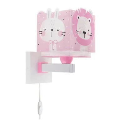 Παιδικό φωτιστικό απλίκα Baby Jungle Pink διπλού τοιχώματος με ντουί Ε27x1 με ανεξίτηλη εκτύπωση χρωμάτων Παιδικό φωτιστικό απλίκα Baby Jungle Pink διπλού τοιχώματος με ντουί Ε27x1 με ανεξίτηλη εκτύπωση χρωμάτων