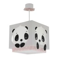 Παιδικό φωτιστικό οροφής κρεμαστό Panda Pink διπλού τοιχώματος με ντουί Ε27x1 & ανεξίτηλη εκτύπωση χρωμάτων 