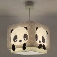 Παιδικό φωτιστικό οροφής κρεμαστό Panda Green με ντουί Ε27x1 διπλού τοιχώματος με φωσφορίζοντα μέρη στο σκοτάδι κατάλληλο για γενικό φωτισμό  