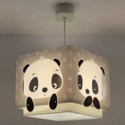 Παιδικό φωτιστικό οροφής κρεμαστό Panda Green με ντουί Ε27x1 διπλού τοιχώματος με φωσφορίζοντα μέρη στο σκοτάδι κατάλληλο για γενικό φωτισμό  