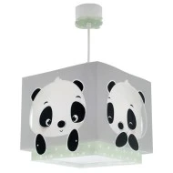 Παιδικό φωτιστικό οροφής κρεμαστό Panda Green με ντουί Ε27x1 διπλού τοιχώματος με φωσφορίζοντα μέρη στο σκοτάδι κατάλληλο για γενικό φωτισμό  
