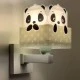 Παιδικό φωτιστικό απλίκα Panda Green τοίχου διπλού τοιχώματος με ντουί Ε27x1 κατάλληλο για συμπληρωματικό φωτισμό & διάβασμα