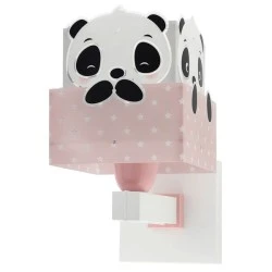 Παιδικό φωτιστικό Panda Pink απλίκα τοίχου διπλού τοιχώματος με ντουί Ε27x1 κατάλληλο για συμπληρωματικό φωτισμό & διάβασμα