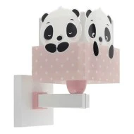 Παιδικό φωτιστικό Panda Pink απλίκα τοίχου διπλού τοιχώματος με ντουί Ε27x1 κατάλληλο για συμπληρωματικό φωτισμό & διάβασμα