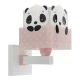Παιδικό φωτιστικό Panda Pink απλίκα τοίχου διπλού τοιχώματος με ντουί Ε27x1 κατάλληλο για συμπληρωματικό φωτισμό & διάβασμα