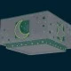 Παιδικό φωτιστικό οροφής - πλαφονιέρα Moonlight Green με ντουί Ε27x2 με φωσφορίζοντα εξωτερικά μέρη