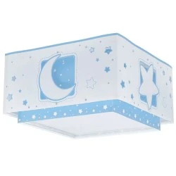 Παιδικό φωτιστικό οροφής πλαφονιέρα Moonlight Blue κατάλληλο για γενικό φωτισμό με ντουί Ε27x2 ιδανικό για γενικό φωτισμό & φωσφορίζοντα εξωτερικά μέρη