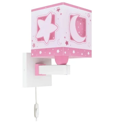 Παιδικό φωτιστικό απλίκα τοίχου Moonlight Pink με ντουί Ε27x1 με ανεξίτηλη εκτύπωση χρωμάτων στα τοιχώματα Παιδικό φωτιστικό απλίκα τοίχου Moonlight Pink με ντουί Ε27x1 με ανεξίτηλη εκτύπωση χρωμάτων στα τοιχώματα