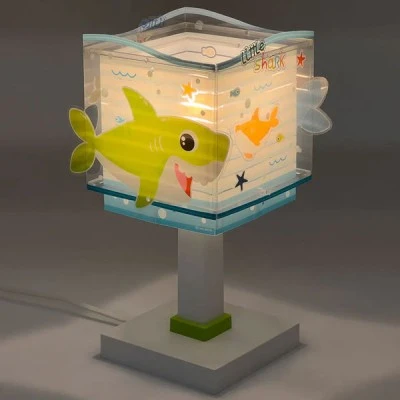 Παιδικό φωτιστικό κομοδίνου Little Shark με ντουί Ε14x1 κατάλληλο για συμπληρωματικό φωτισμό & φωσφορίζοντα μέρη στο σκοτάδι