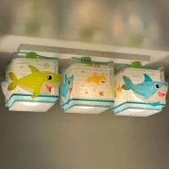 Παιδικό φωτιστικό οροφής τρίφωτο Little Shark  με ντουί Ε27x3 ιδανικό για γενικό φωτισμό & αποφυγή σκιών στο δωμάτιο