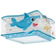 Παιδικό φωτιστικό οροφής πλαφονιέρα Little Shark  με ντουί E27 x 2  με φωσφορίζοντα στο σκοτάδι εξωτερικά μέρη & ανάρτηση  click & go
