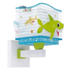 Παιδικό φωτιστικό απλίκα  τοίχου Little Shark διπλού τοιχώματος με ντουί Ε27x1 κατάλληλο για συμπληρωματικό φωτισμό & διάβασμα