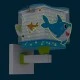Παιδικό φωτιστικό απλίκα  τοίχου Little Shark διπλού τοιχώματος με ντουί Ε27x1 κατάλληλο για συμπληρωματικό φωτισμό & διάβασμα