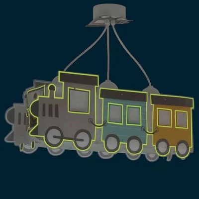Παιδικό φωτιστικό τρίφωτο οροφής The Night Train με ντουί E27 Χ 3 ιδανικό για γενικό φωτισμό & διακοσμημένη ροζέτα