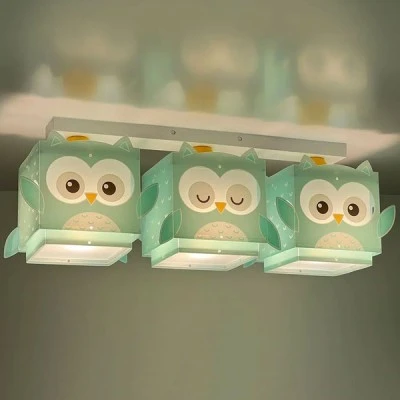 Παιδικό φωτιστικό τρίφωτο οροφής σε ράγα Little Owl  με ντουί E27 Χ 3 ιδανικό για γενικό φωτισμό & ανεξίτηλες εκτυπώσεις