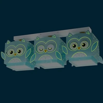 Παιδικό φωτιστικό τρίφωτο οροφής σε ράγα Little Owl  με ντουί E27 Χ 3 ιδανικό για γενικό φωτισμό & ανεξίτηλες εκτυπώσεις