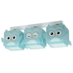 Παιδικό φωτιστικό τρίφωτο οροφής σε ράγα Little Owl  με ντουί E27 Χ 3 ιδανικό για γενικό φωτισμό & ανεξίτηλες εκτυπώσεις
