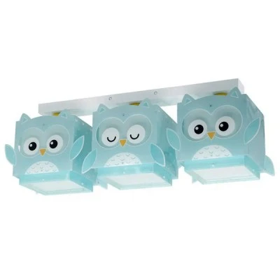 Παιδικό φωτιστικό τρίφωτο οροφής σε ράγα Little Owl  με ντουί E27 Χ 3 ιδανικό για γενικό φωτισμό & ανεξίτηλες εκτυπώσεις