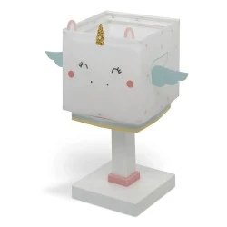 Παιδικό φωτιστικό επιτραπέζιο Little Unicorn διπλού τοιχώματος με διακόπτη on/off φωτισμό με ντουί Ε14x1 & φωσφορίζοντα μέρη στο σκοτάδι