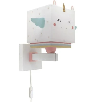 Παιδικό φωτιστικό απλίκα τοίχου Little Unicorn διπλού τοιχώματος με ντουί Ε27x1 κατάλληλο για συμπληρωματικό φωτισμό & διάβασμα