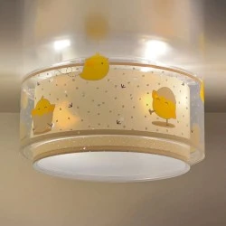 Παιδικό φωτιστικό οροφής πλαφονιέρα Baby Chick με ντουί E27 x 2 με φωσφορίζοντα στο σκοτάδι εξωτερικά μέρη & go για εύκολη εγκατάσταση