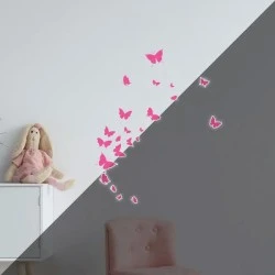 Φωσφορίζοντα διακοσμητικά αυτοκόλλητα τοίχου Butterflies Small μέγεθος συσκευασία με 2 καρτέλες