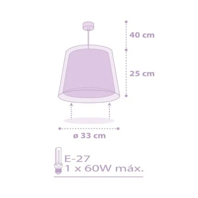 Παιδικό φωτιστικό Stars Lilac οροφής  με ντουί E27x1 με φωσφορίζοντα στο σκοτάδι εξωτερικά μέρη ιδανικό για γενικό φωτισμό