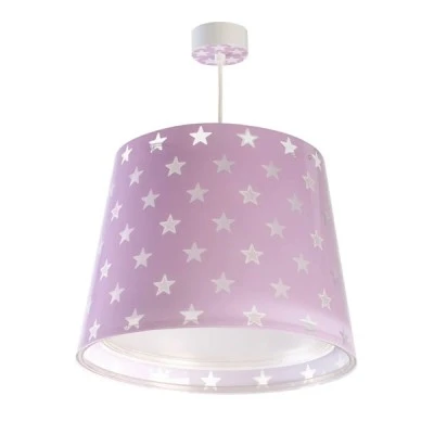 Παιδικό φωτιστικό Stars Lilac οροφής  με ντουί E27x1 με φωσφορίζοντα στο σκοτάδι εξωτερικά μέρη ιδανικό για γενικό φωτισμό
