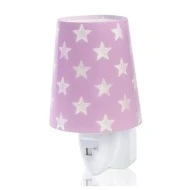 Παιδικό φωτιστικό νυκτός Stars Lilac πρίζας με ντουί Ε14x1 ιδανικό για ύπνο & ανεξίτηλη εκτύπωση χρωμάτων στα τοιχώματα 