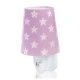 Παιδικό φωτιστικό νυκτός Stars Lilac πρίζας με ντουί Ε14x1 ιδανικό για ύπνο & ανεξίτηλη εκτύπωση χρωμάτων στα τοιχώματα 