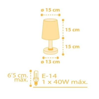 Παιδικό φωτιστικό κομοδίνου Starlight Yellow με ντουί Ε14x1 κατάλληλο για συμπληρωματικό φωτισμό & ανεξίτηλη εκτύπωση χρωμάτων