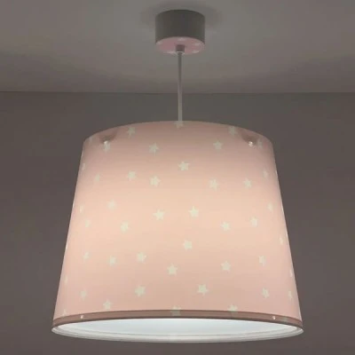 Παιδικό φωτιστικό κρεμαστό Starlight Pink  με φωσφορίζοντα μαγικά μέρη στο σκοτάδι ντουί Ε27x1 & ανεξίτηλη εκτύπωση χρωμάτων