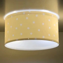 Παιδικό φωτιστικό Starlight Yellow  πλαφονιέρα με ντουί Ε27x2 με ανεξίτηλη εκτύπωση σε διάφανο υλικό διπλού τοιχώματος