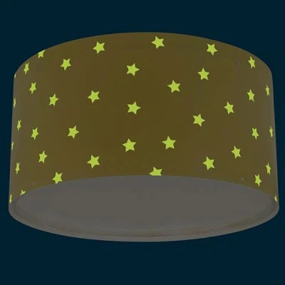 Παιδικό φωτιστικό Starlight Yellow  πλαφονιέρα με ντουί Ε27x2 με ανεξίτηλη εκτύπωση σε διάφανο υλικό διπλού τοιχώματος