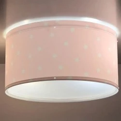 Παιδικό φωτιστικό Starlight Pink πλαφονιέρα με ντουί Ε27x2 ιδανικό για γενικό φωτισμό & με ανεξίτηλη εκτύπωση σε διάφανο υλικό διπλού τοιχώματος