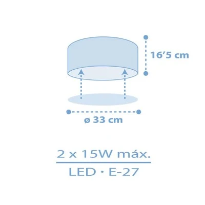 Παιδικό φωτιστικό Starlight Blue πλαφονιέρα με ντουί Ε27x2 ιδανικό για γενικό φωτισμό & με ανεξίτηλη εκτύπωση σε διάφανο υλικό διπλού τοιχώματος