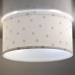 Παιδικό φωτιστικό οροφής Starlight White με ντουί E27x2 με φωσφορίζοντα στο σκοτάδι εξωτερικά μέρη & κιτ ανάρτησης τύπου click