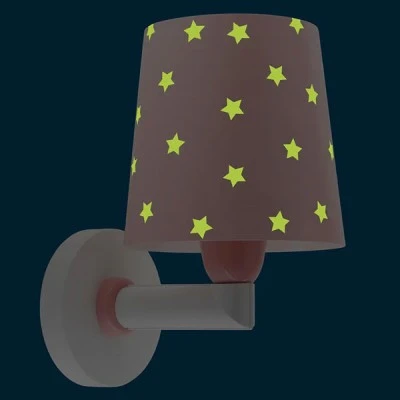 Παιδικό φωτιστικό απλίκα Starlight Pink τοίχου με ντουί Ε27x1 ανεξίτηλη εκτύπωση χρωμάτων στα τοιχώματα & διακόπτη on/off 