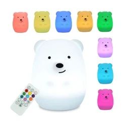 Παιδικό φωτιστικό νυκτός φορητό Bear mini light LED με δυνατότητα εναλλαγής RGBW - χρονοδιακόπτη και μεγάλη αυτονομία IP20