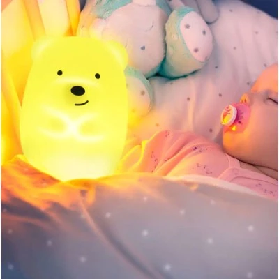Παιδικό φωτιστικό νυκτός φορητό Bear mini light LED με δυνατότητα εναλλαγής RGBW - χρονοδιακόπτη και μεγάλη αυτονομία IP20