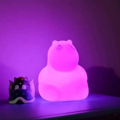 Παιδικό φωτιστικό νυκτός φορητό hippo mini light LED με δυνατότητα εναλλαγής του φωτός με χρονοδιακόπτη IP20
