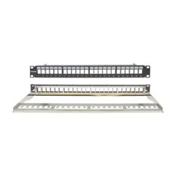 Patch Panel κενό CAT5e/CAT6 UTP με 24 θύρες 19" 1U και διαχειριστή καλωδίων