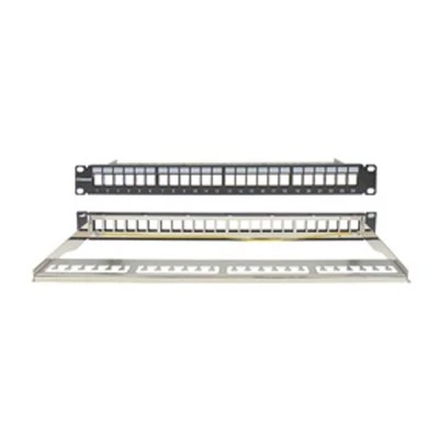 Patch Panel κενό CAT5e/CAT6 UTP με 24 θύρες 19" 1U και διαχειριστή καλωδίων