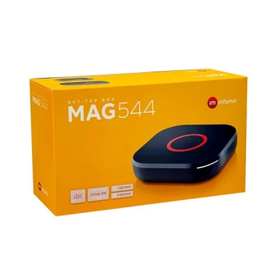 Δέκτης MAG-544-W3 Wi-Fi με λογισμικό 4K Linux υψηλής απόδοσης και τετραπύρηνο ARM Cortex-A35 2.000 MHz