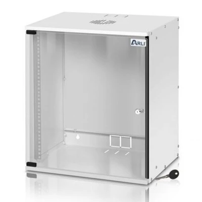 Επιτοίχια καμπίνα RACK ARLI 19″ 12U από ανοξείδωτο ατσάλι με διάφανη πόρτα