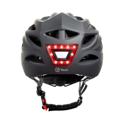 Κράνος ποδηλάτου MTB Youin MA1017 με LED μπρος/πίσω σε μαύρο χρώμα 