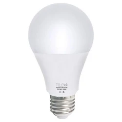Λάμπα LED αχλάδι TELETEK 9W A060 με ντουί E27 και ψυχρό λευκό φως 6500K