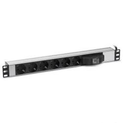 Πολύπριζο 6 θέσεων για επιτοίχια καμπίνα RACK 19 ιντσών 1U με διακόπτη ARLI 1094