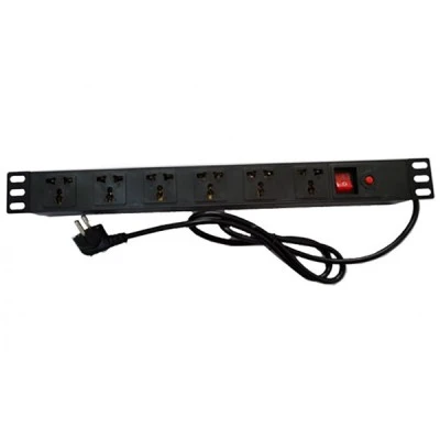 Πολύπριζο 6 θέσεων για επιτοίχια καμπίνα RACK 16A με υποδοχή ασφαλείας Πολύπριζο 6 θέσεων για επιτοίχια καμπίνα RACK 16A με υποδοχή ασφαλείας